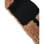 Dolce & Gabbana Brown Black Fleece Wool Head Band Hat Men HAT9596