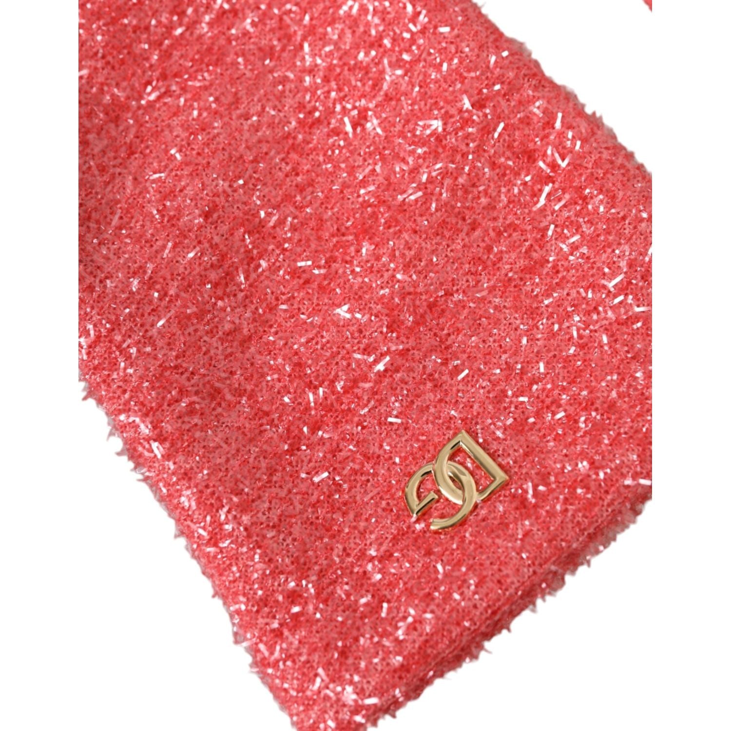 Dolce & Gabbana Pink Lurex Fantasia Mid Arm Length Gloves