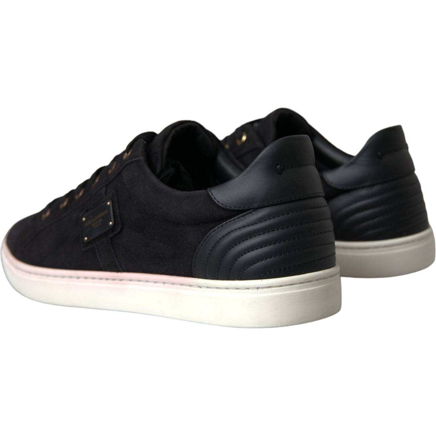 Dolce & Gabbana Black Suede Leather Men Low Top Sneakers Men Shoes MV5687-39.5