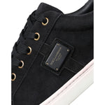 Dolce & Gabbana Black Suede Leather Men Low Top Sneakers Men Shoes MV5687-39.5