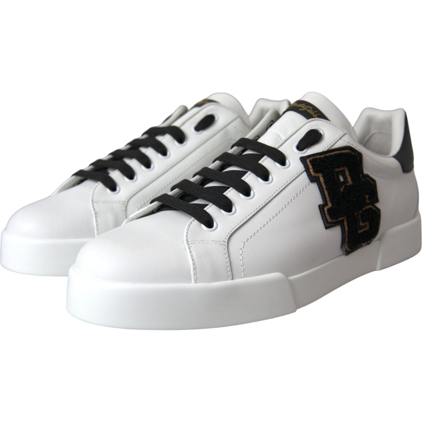 Dolce & Gabbana White Leather DG Logo Casual Low Top Sneakers Shoes MV5710-41.5