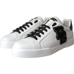Dolce & Gabbana White Leather DG Logo Casual Low Top Sneakers Shoes MV5710-41.5