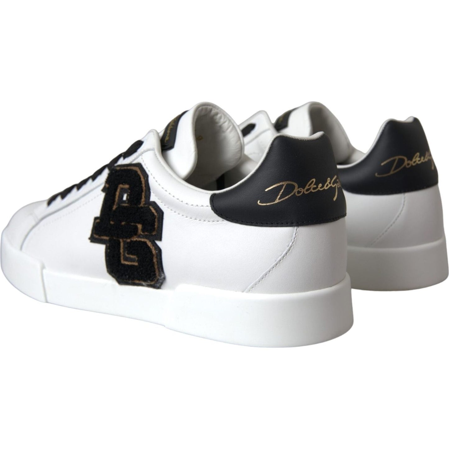 Dolce & Gabbana White Leather DG Logo Casual Low Top Sneakers Shoes MV5710-41.5