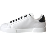Dolce & Gabbana White Leather DG Logo Casual Low Top Sneakers Shoes MV5710-41.5
