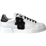 Dolce & Gabbana White Leather DG Logo Casual Low Top Sneakers Shoes MV5710-41.5