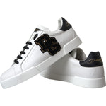 Dolce & Gabbana White Leather DG Logo Casual Low Top Sneakers Shoes MV5710-41.5