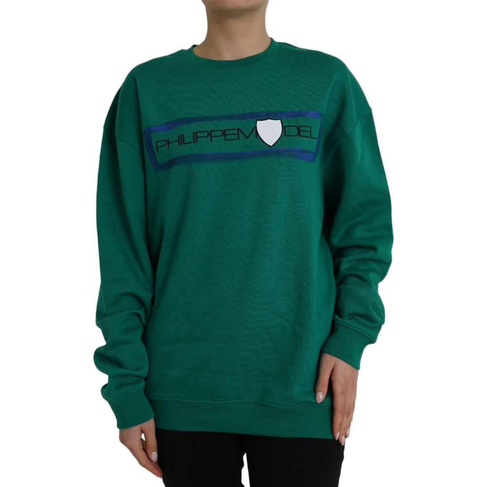 Philippe Model Green Cotton Logo Print Long Sleeves Pullover Sweater TSH83274-XL