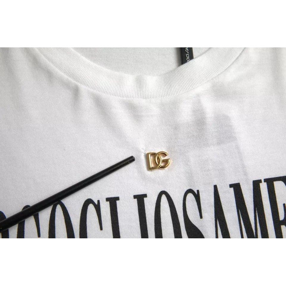 Dolce & Gabbana White Logo Cotton Round Neck Short Sleeves T-shirt TSH84589-50