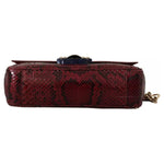 Dolce & Gabbana Pink Red Exotic Skins Gold Chain Purse LUCIA Leather Bag VAS130268