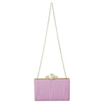 Dolce & Gabbana Pink Silk Gold Frame Clutch Evening Party Purse Bag BAG1006