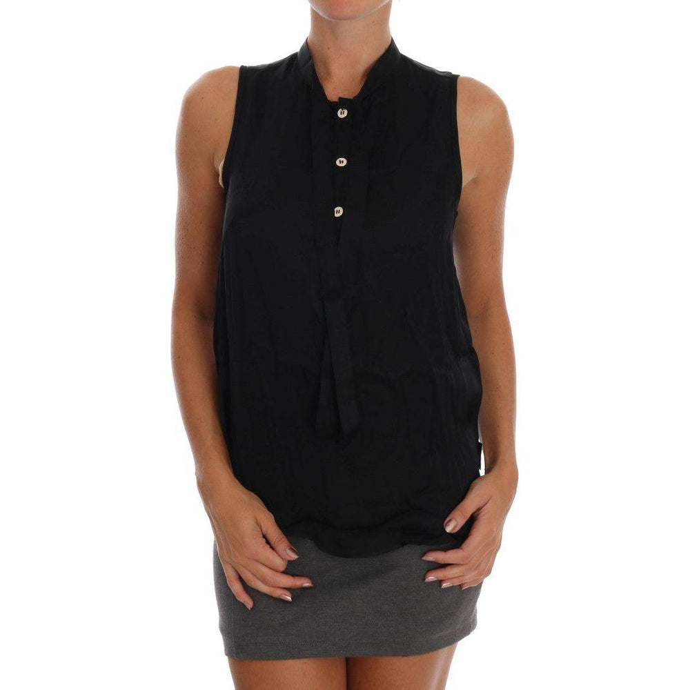 Versace Jeans Black Sleeveless Viscose Blouse Top TSH1470-3
