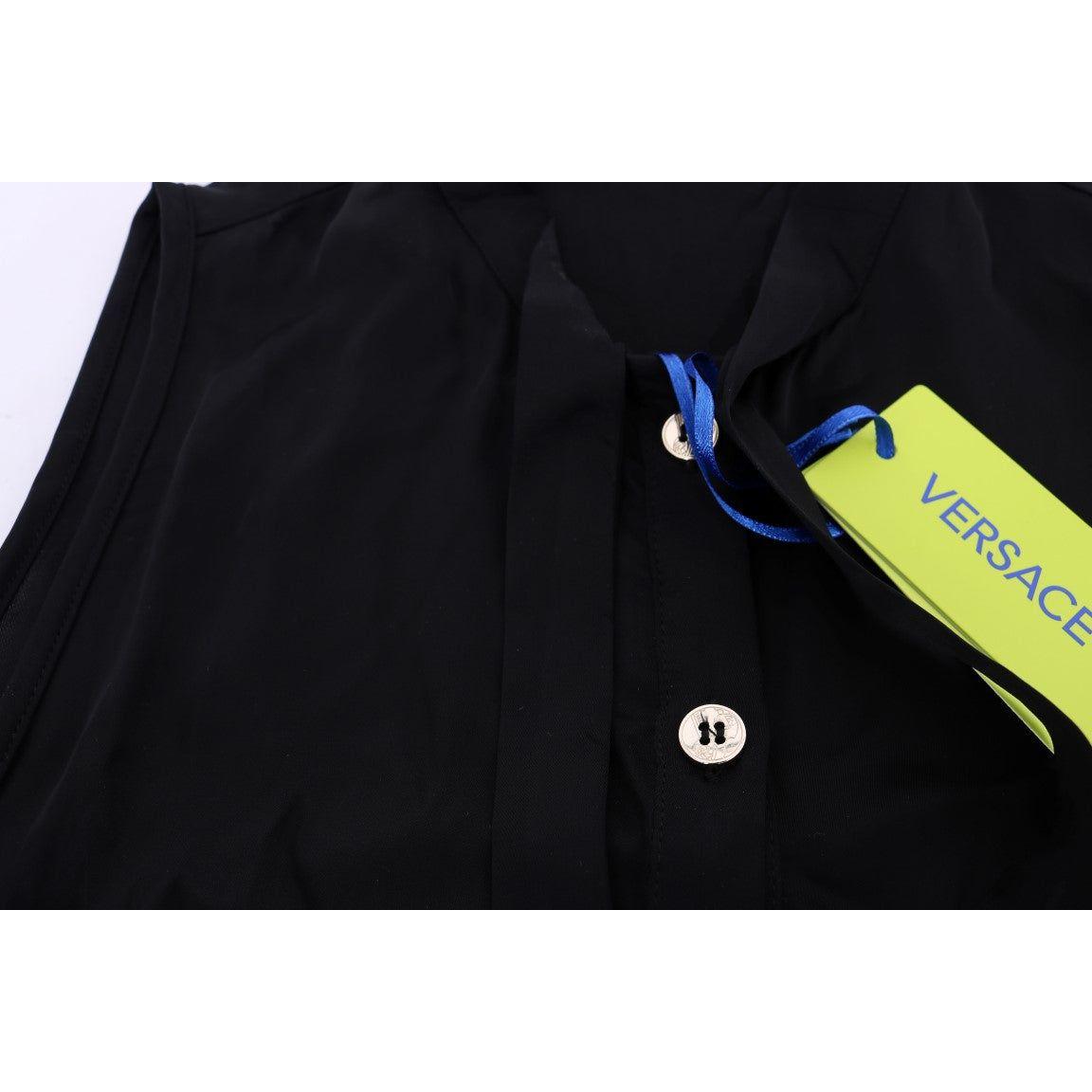 Versace Jeans Black Sleeveless Viscose Blouse Top TSH1470-3