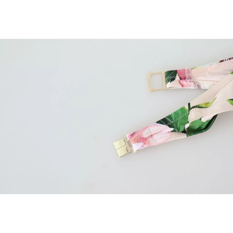 Dolce & Gabbana Pink Floral Print Swimsuit Beachwear Bikini Top BIK1265-2