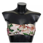 Dolce & Gabbana Pink Floral Print Swimsuit Beachwear Bikini Top BIK1265-2
