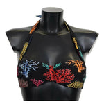 Dolce & Gabbana Black Corals Print Swimsuit Beachwear Bikini Top BIK1229-1