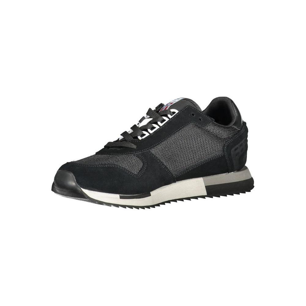 Napapijri Black Leather Men Sneaker NASH-11434-EU46/US12-FBB-278