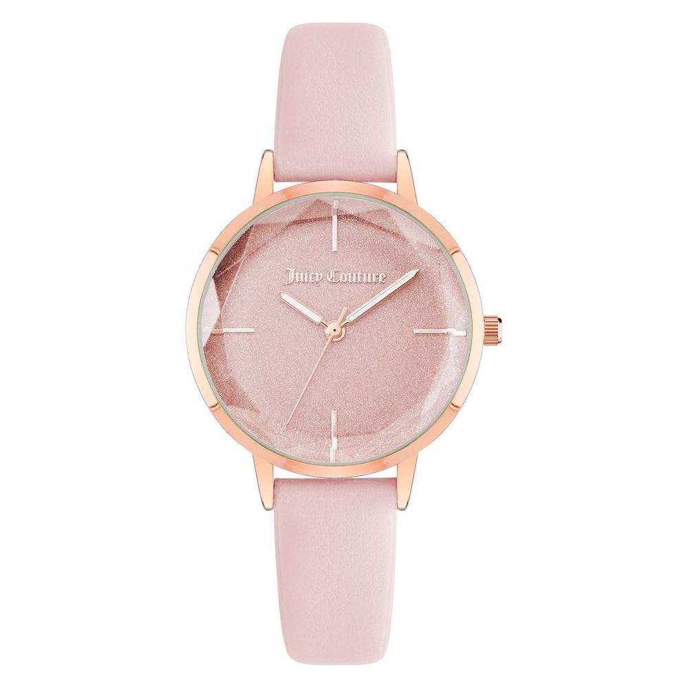 Rose Gold Juicy Couture Women's Fashion Watch with Leatherette Strap