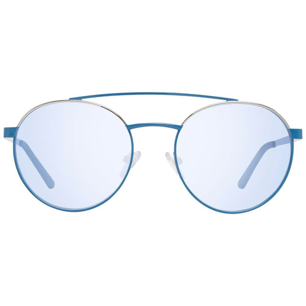 Guess Blue Men Aviator Sunglasses with full-rim metal-plastic frame and blue lenses offering 100% UVA & UVB protection.
