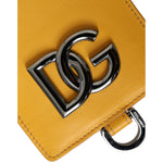 Dolce & Gabbana Orange Calf Leather Credit Card Holder Clip On Wallet SMY10328