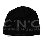 Costume National Black Wool Blend Branded Beanie Hat HAT20136