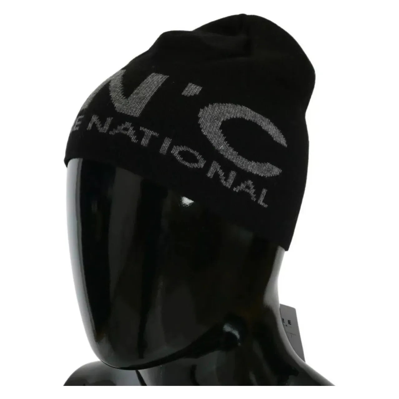 Costume National Black Wool Blend Branded Beanie Hat HAT20136