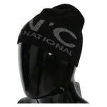 Costume National Black Wool Blend Branded Beanie Hat HAT20136