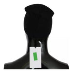 Costume National Black Wool Blend Branded Beanie Hat HAT20136
