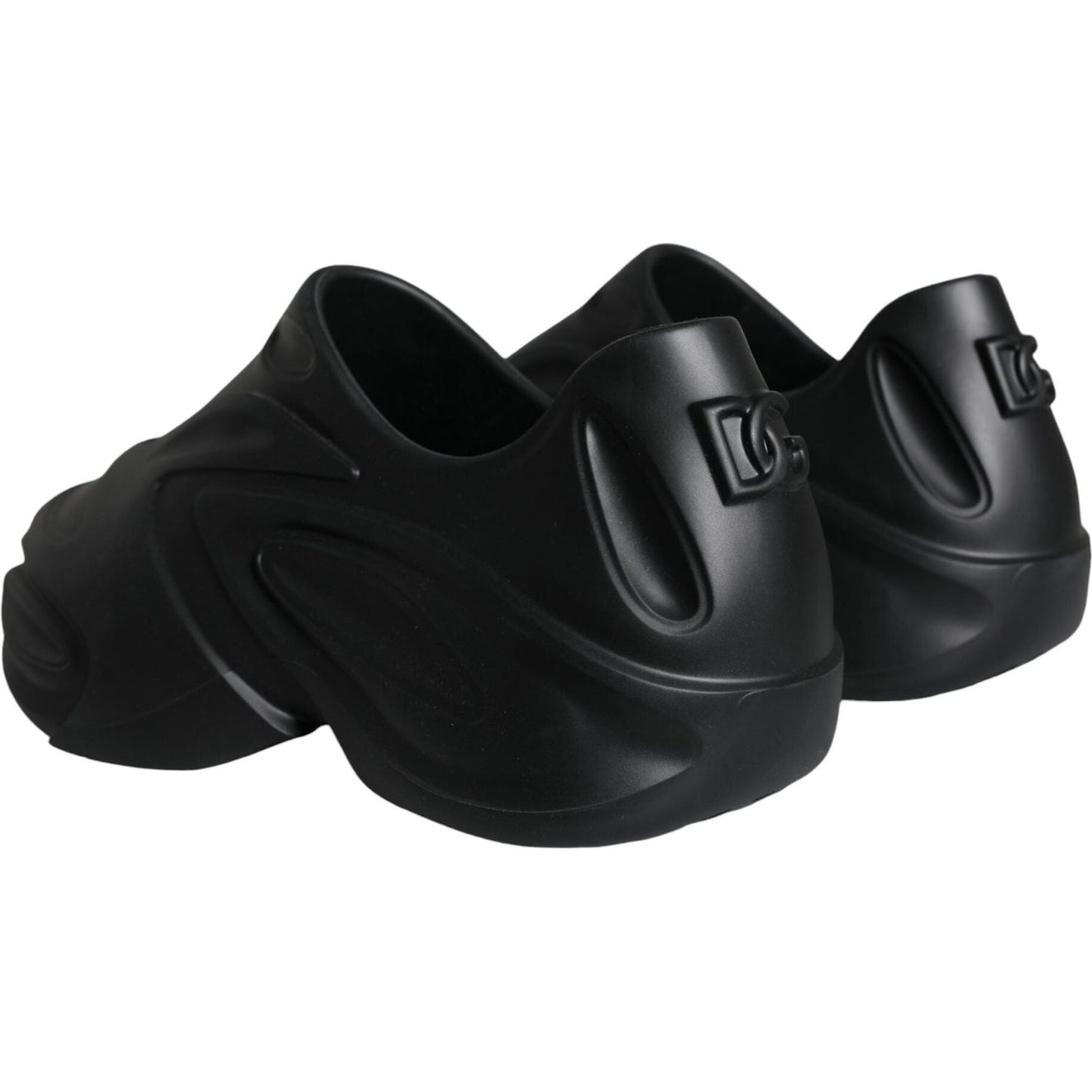 Dolce & Gabbana Black Foiled Rubber Toy Low Top Sneakers Shoes MV5881-44
