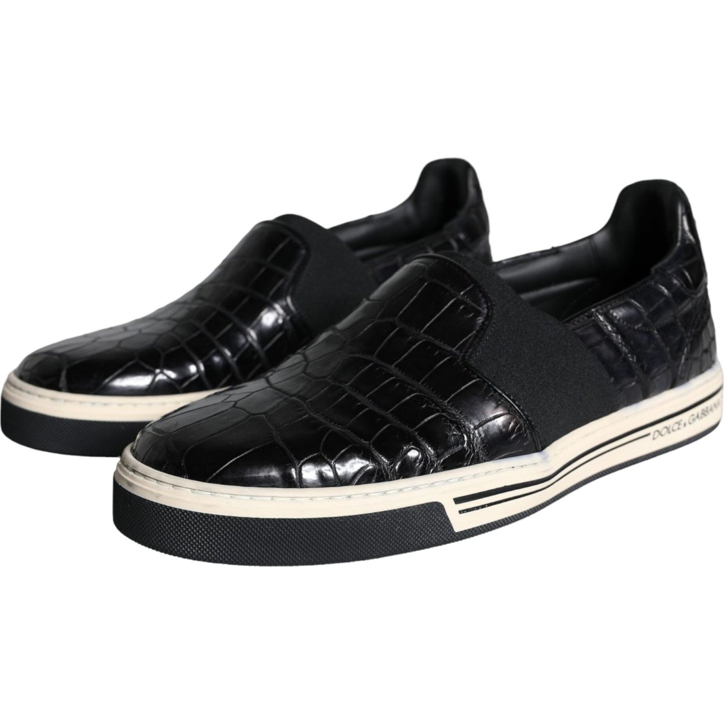 Dolce & Gabbana Black Leather Loafers Slippers Casual Shoes MV5919-39