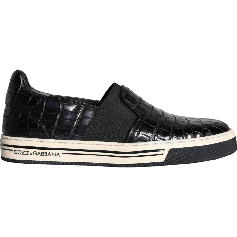 Dolce & Gabbana Black Leather Loafers Slippers Casual Shoes MV5919-39