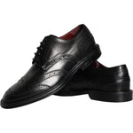 Dolce & Gabbana Black Leather Oxford Wingtip Formal Men Shoes MV6069-39