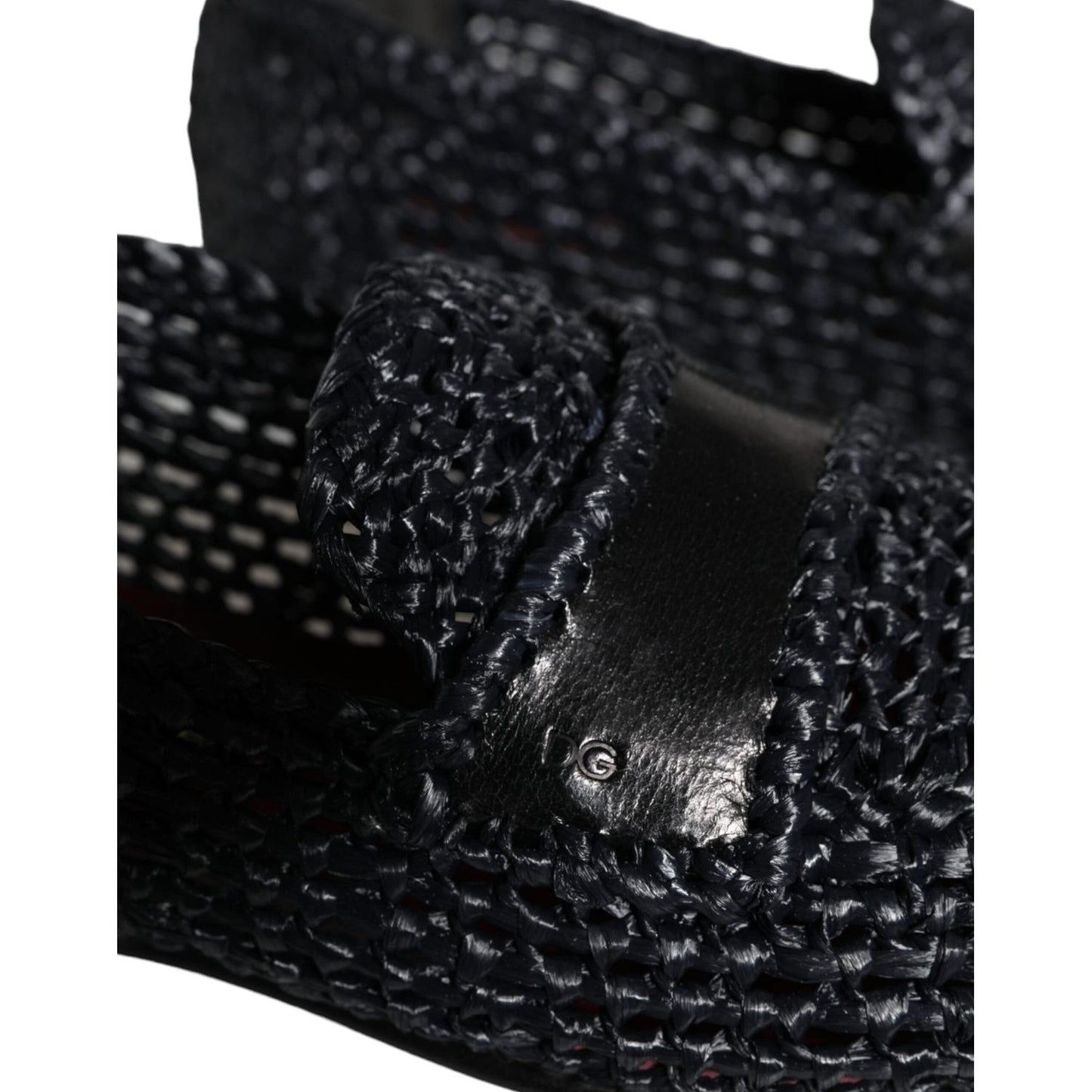 Dolce & Gabbana Black Woven Raffia Slip On Loafers Men Shoes MV6086-40