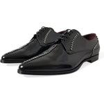 Dolce & Gabbana Black Leather Crystal Dress Formal Shoes MV5595-40