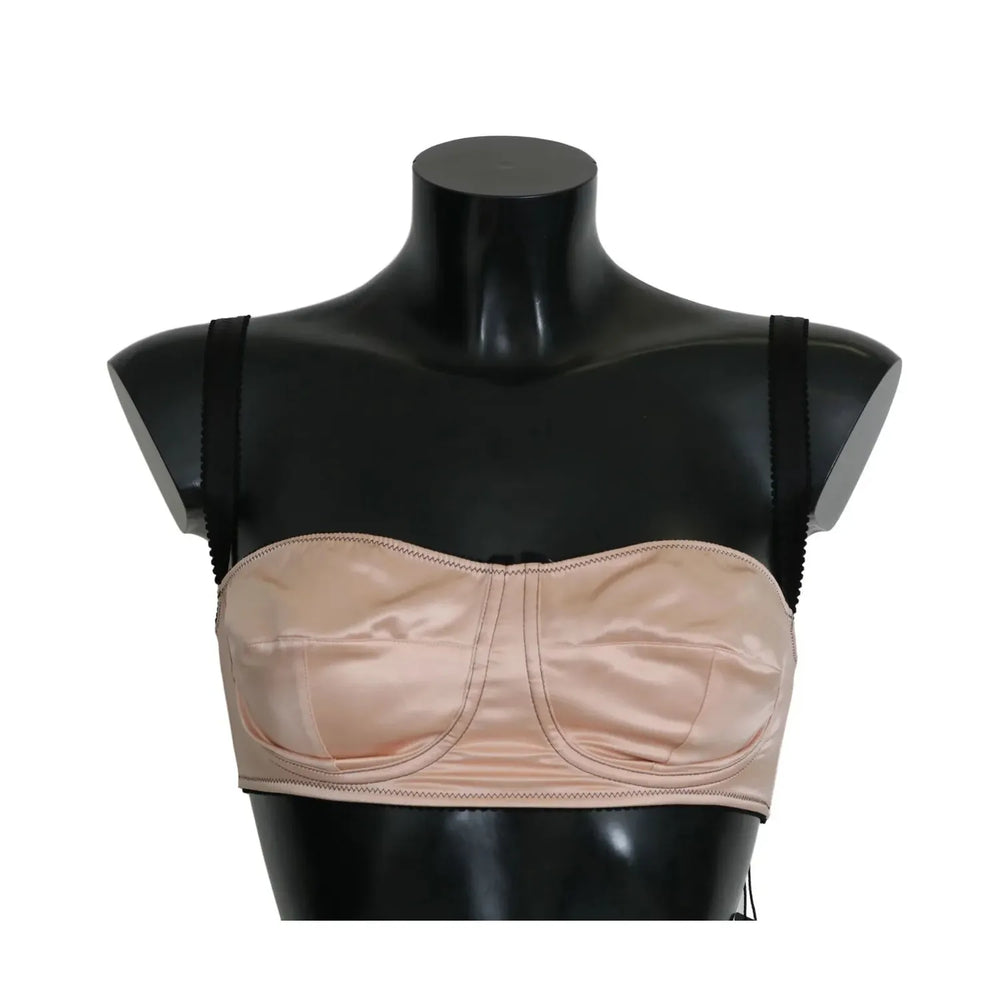Dolce & Gabbana Black Straps Pink Balconcino Bra Bik276-40
