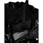 Dolce & Gabbana Black Polyester Ruched Coated Mini Dress DR281247-36