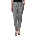 Dolce & Gabbana Gray Plaid Wool Mid Waist Women Tapered Pants PAN75520-42