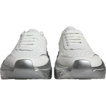 Dolce & Gabbana White Silver Daymaster Low Top Sneakers Shoes MV5095-40