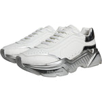 Dolce & Gabbana White Silver Daymaster Low Top Sneakers Shoes MV5095-40