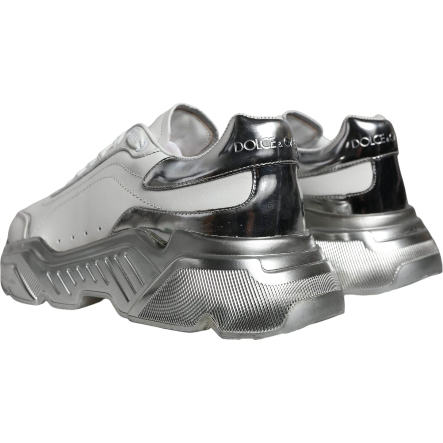 Dolce & Gabbana White Silver Daymaster Low Top Sneakers Shoes MV5095-40