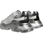 Dolce & Gabbana White Silver Daymaster Low Top Sneakers Shoes MV5095-40