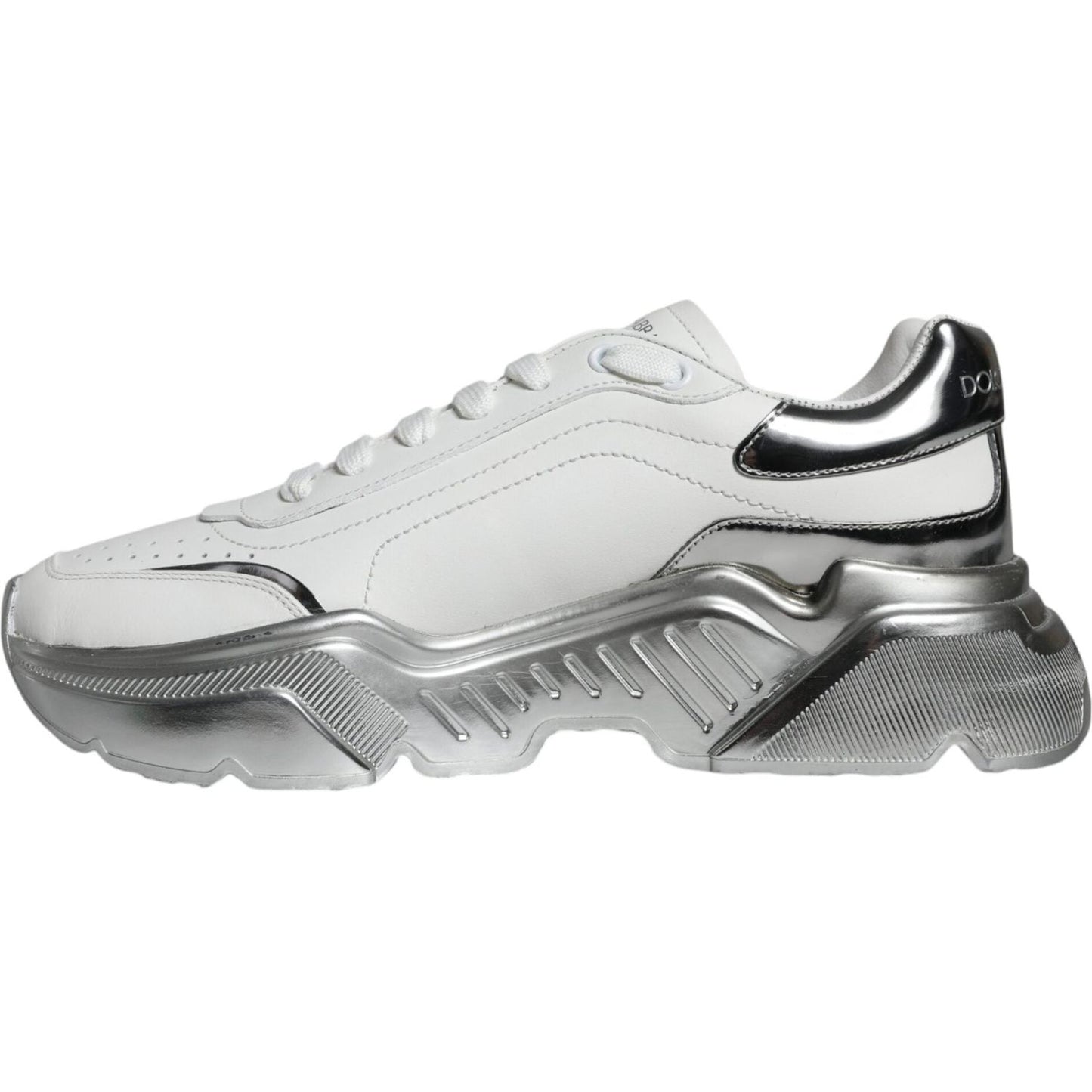 Dolce & Gabbana White Silver Daymaster Low Top Sneakers Shoes MV5095-40