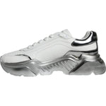 Dolce & Gabbana White Silver Daymaster Low Top Sneakers Shoes MV5095-40