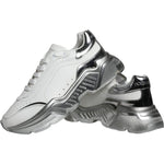 Dolce & Gabbana White Silver Daymaster Low Top Sneakers Shoes MV5095-40