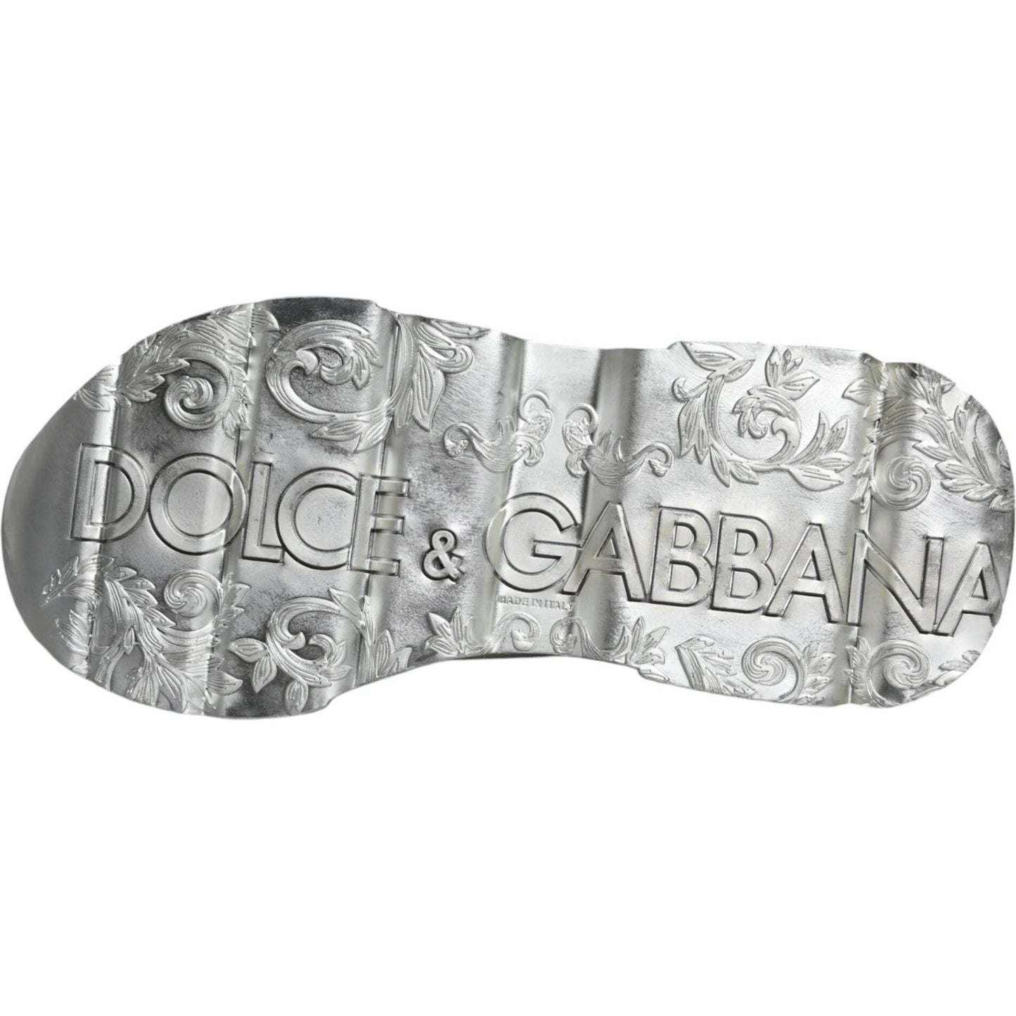 Dolce & Gabbana White Silver Daymaster Low Top Sneakers Shoes MV5095-40