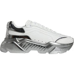 Dolce & Gabbana White Silver Daymaster Low Top Sneakers Shoes MV5095-40