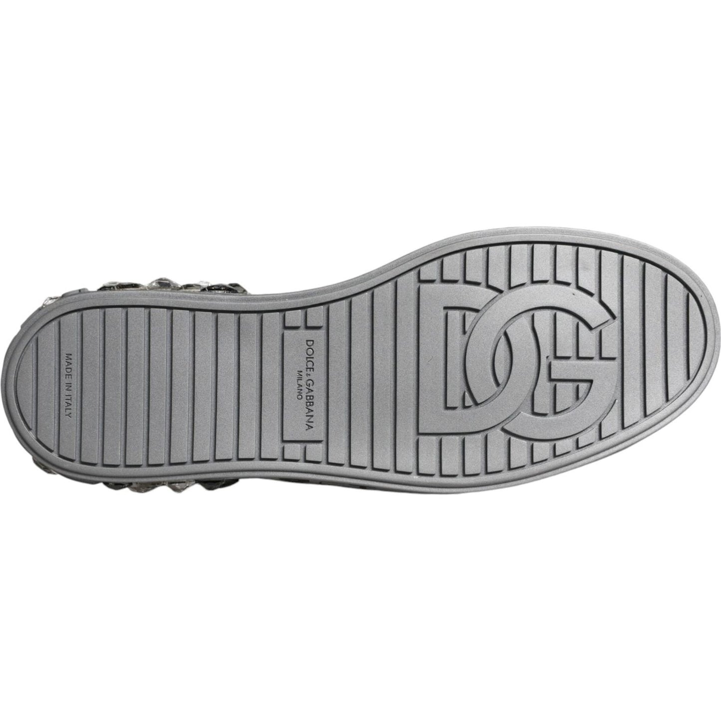 Dolce & Gabbana Dolce & Gabbana White Silver Crystal Logo Portofino Sneakers Shoes MV6153-43.5 1728,67345645728,Dolce & Gabbana,EU43.5/US10.5,Material: 100% Calf Leather,Men,Men - Shoes,New with tags,Shoes,Sneakers - Men - Shoes,White