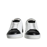 Dolce & Gabbana Black Leather Logo Portofino Sneaker Shoes MV6159-40