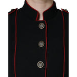 Dolce & Gabbana Black Single Breasted Trench Coat Jacket JKT4092-38