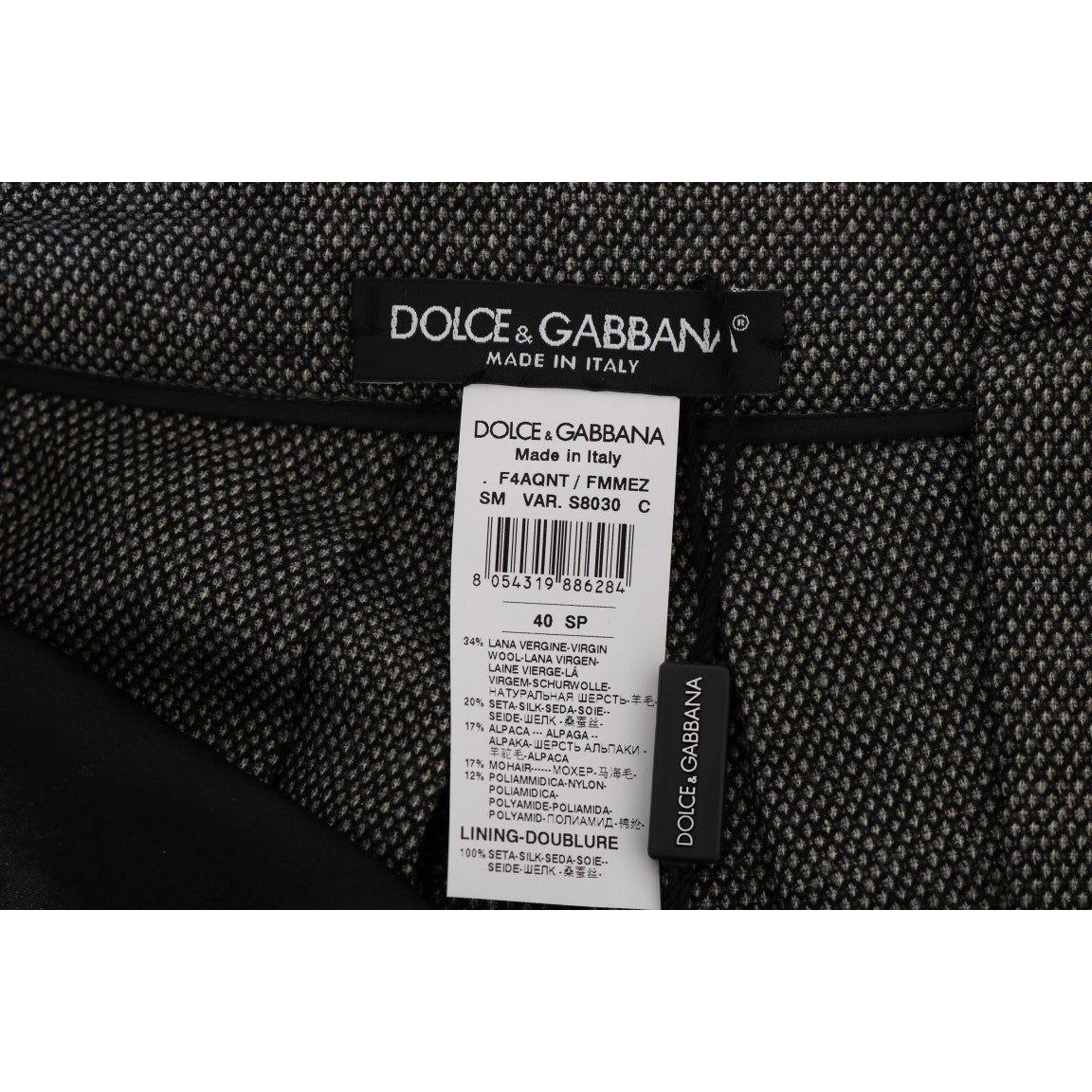 Dolce & Gabbana Gray Wool High Waist Mini Shorts SKI1073-1