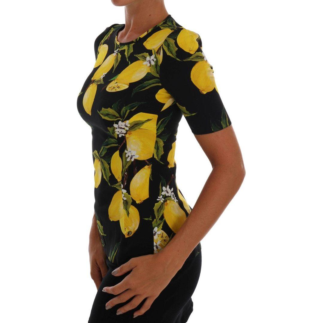 Dolce & Gabbana Multicolor Lemon Silk Stretch T-Shirt TSH1451-3